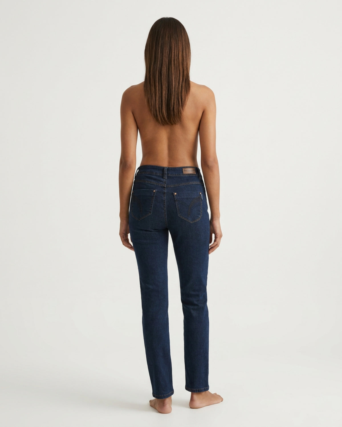 MARC LAUGE Luna High Waist Straight Leg Jeans | Marc Lauge DENIM/TWILL 99 DARK BLUE DENIM