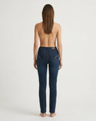 MARC LAUGE Luna High Waist Straight Leg Jeans | Marc Lauge DENIM/TWILL 9696 BLUE DENIM USED