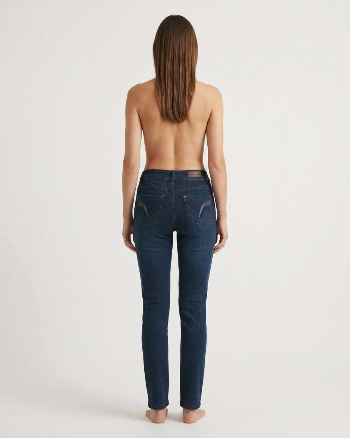 MARC LAUGE Luna High Waist Straight Leg Jeans | Marc Lauge DENIM/TWILL 9696 BLUE DENIM USED