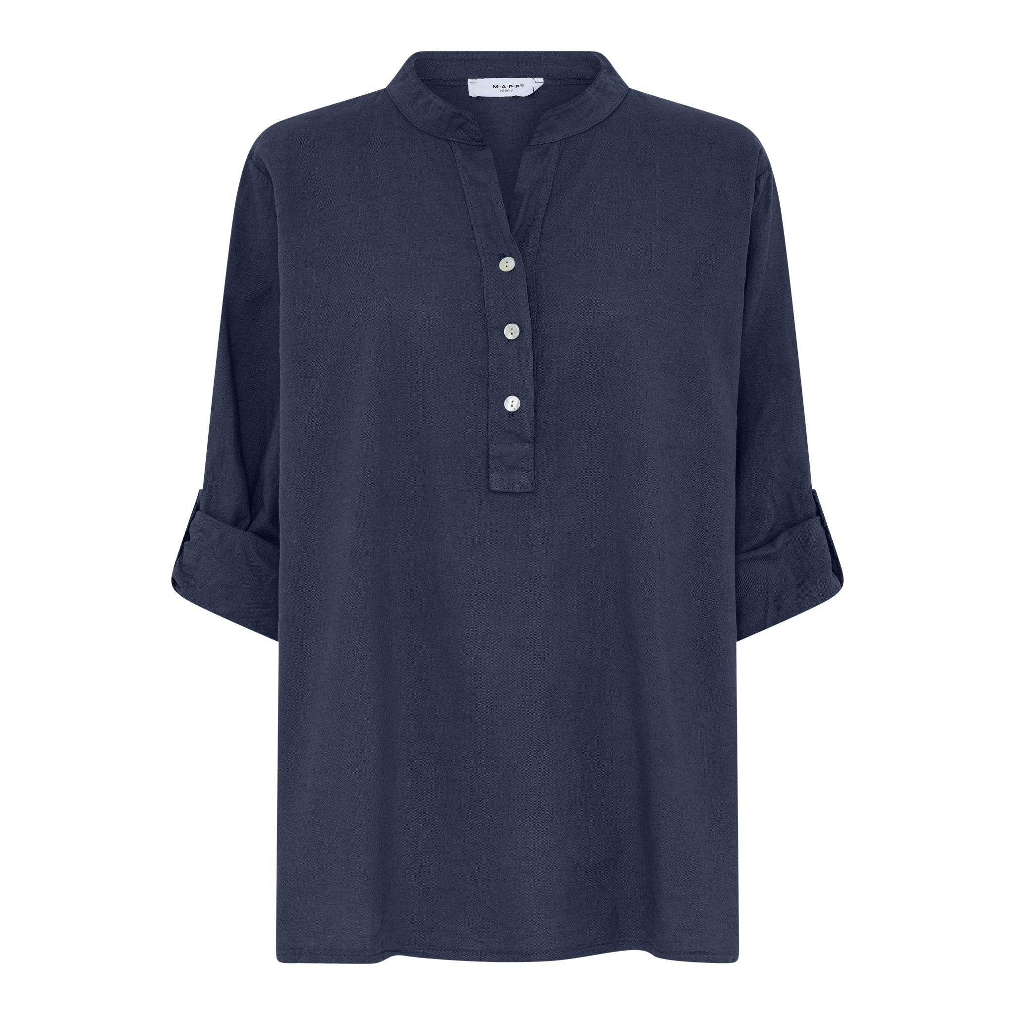 MAPP MAGGIE LIN SHIRT LINEN 104 NAVY