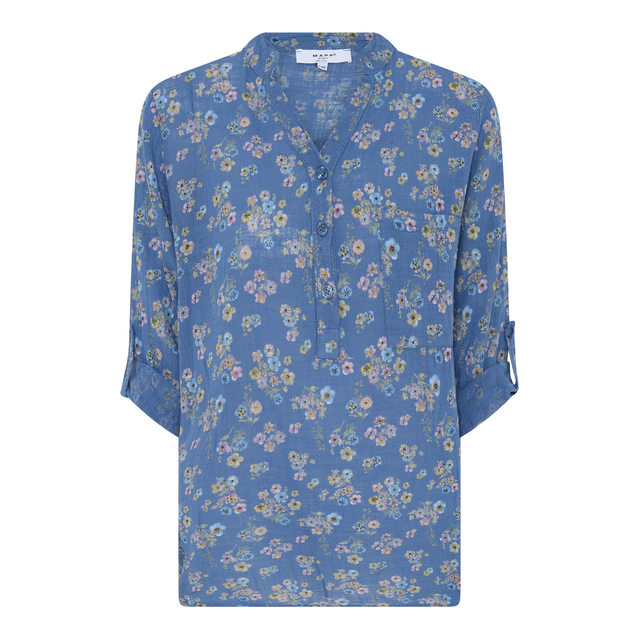 MAPP MAGGIE SMALL FLOWER BLOUSE/SHIRT 108 JEANS BLUE