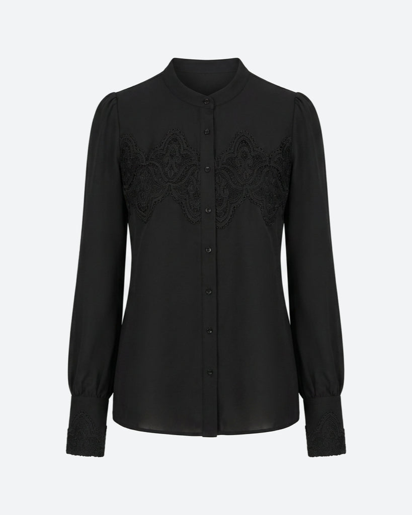 MARC LAUGE MIA LACE SHIRT BLOUSE/SHIRT 80 BLACK