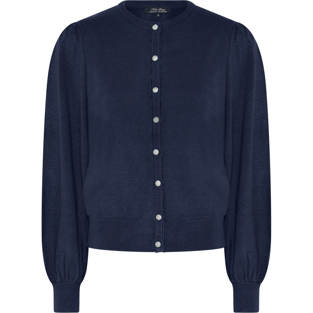 MARC LAUGE MOLLY PUF DIAMOND CARDIGAN KNITWEAR 104 NAVY