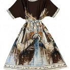 MARC LAUGE MULTI SATIN DRESS DRESS/JUMPSUIT 129 CHOCOLATE