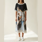 MARC LAUGE MULTI SATIN DRESS DRESS/JUMPSUIT 80 BLACK