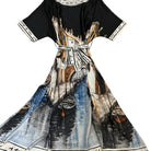 MARC LAUGE MULTI SATIN DRESS DRESS/JUMPSUIT 80 BLACK