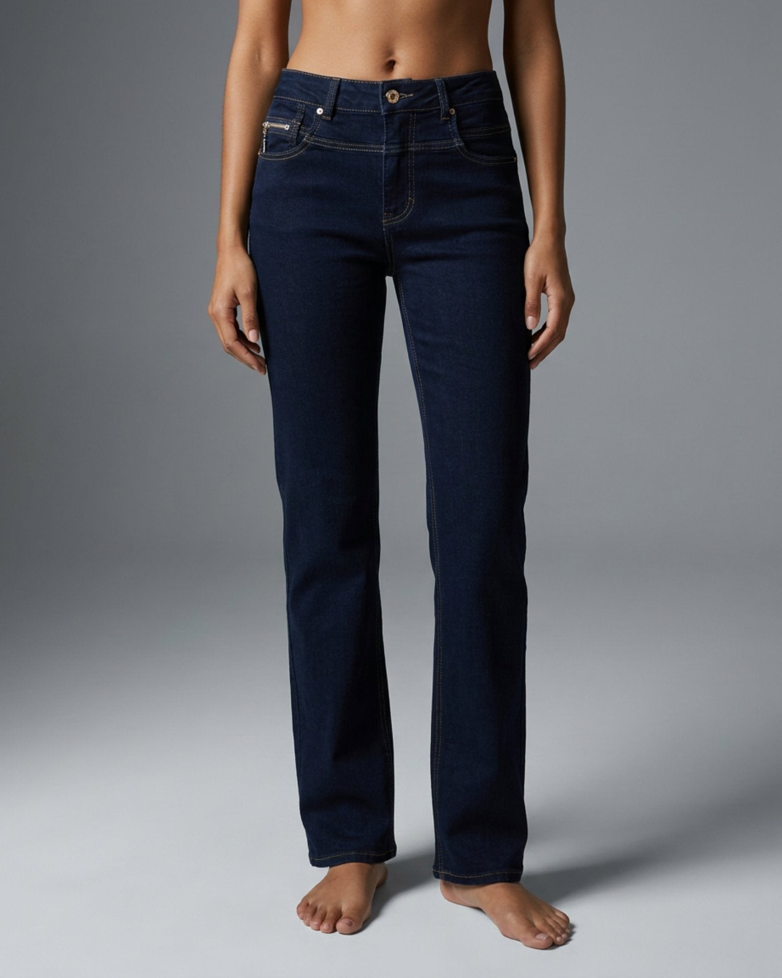 M JEANS Macy Straight Denim Jeans DENIM/TWILL 98 DARK BLUE