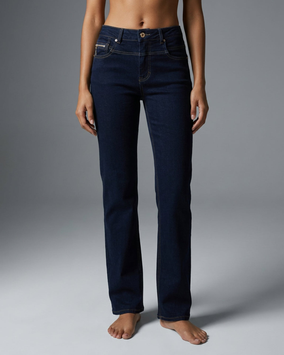 M JEANS Macy Straight Denim Jeans DENIM/TWILL 98 DARK BLUE