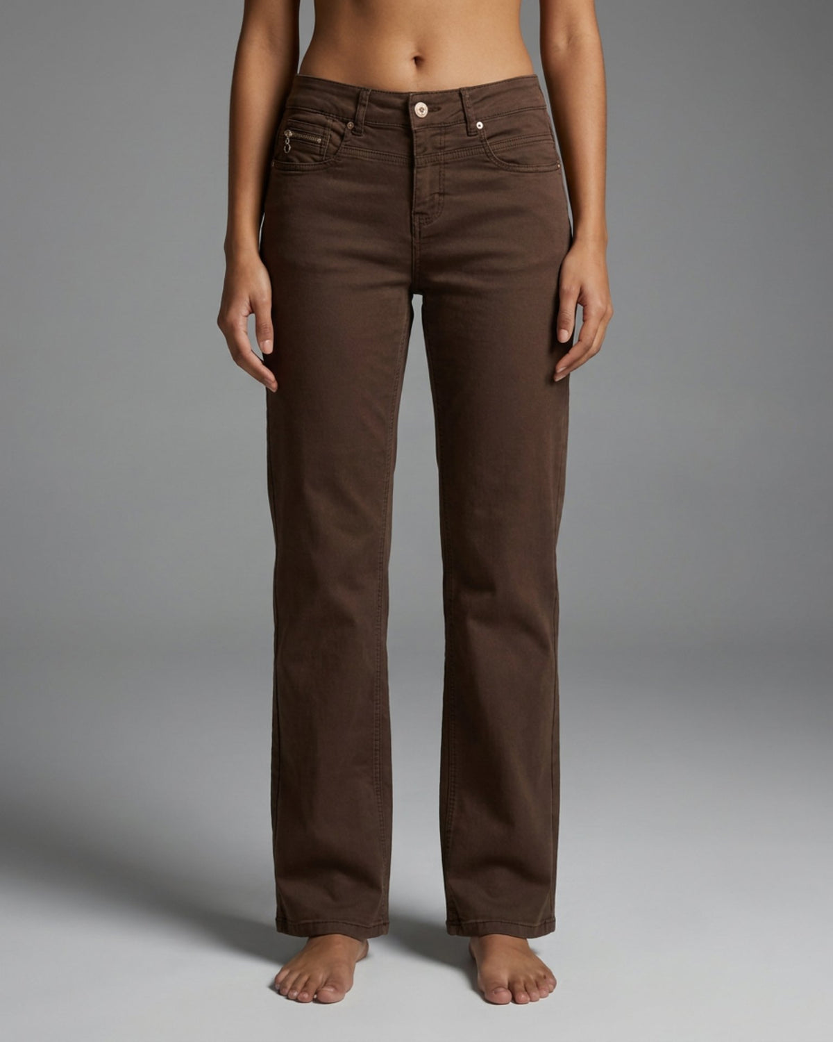 M JEANS Macy Straight Leg Twill Jeans DENIM/TWILL 129 CHOCOLATE