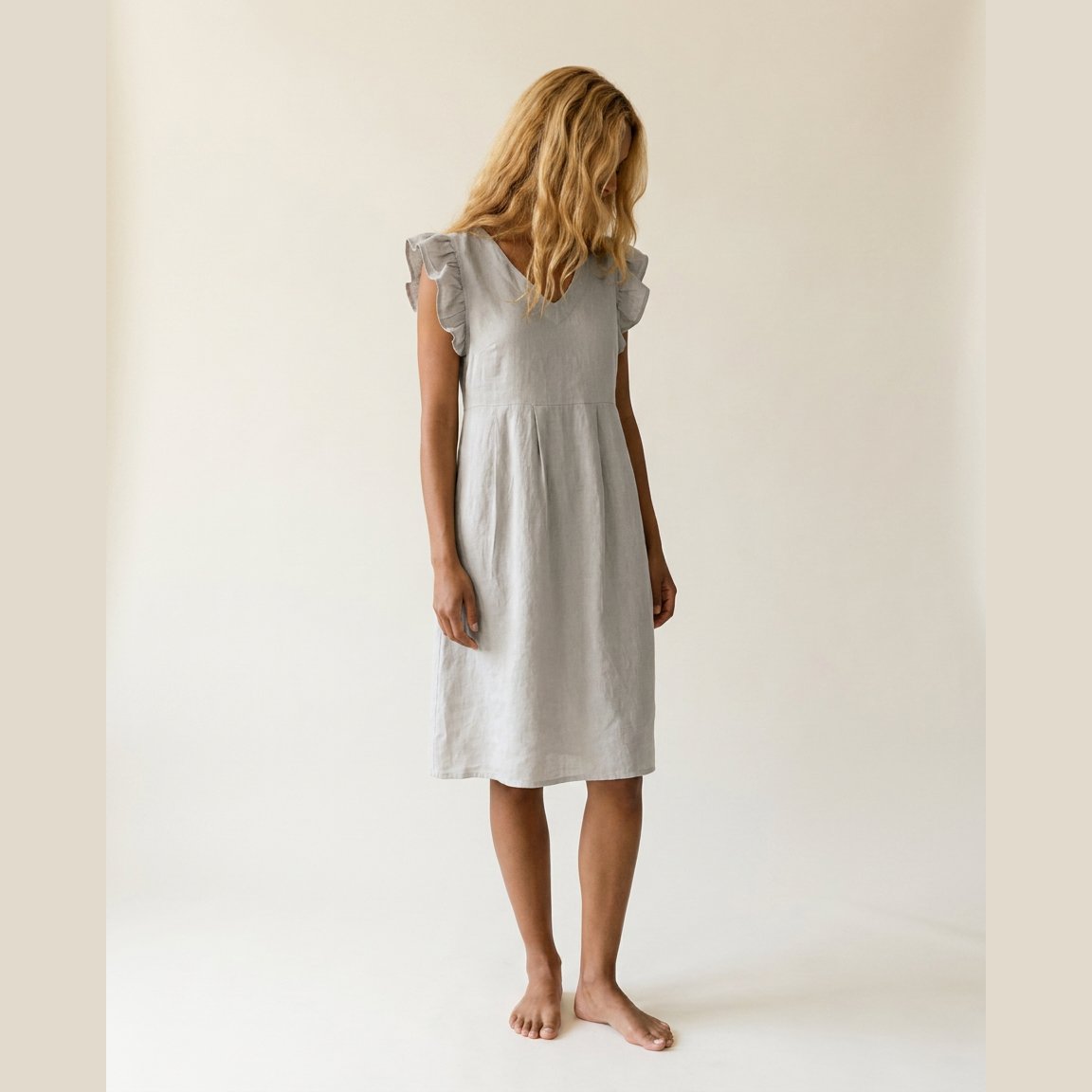 MAPP Malou Linen Dress Sage | MAPP LINEN 27 SAND