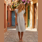MAPP Malou Linen Dress Sage | MAPP LINEN 27 SAND