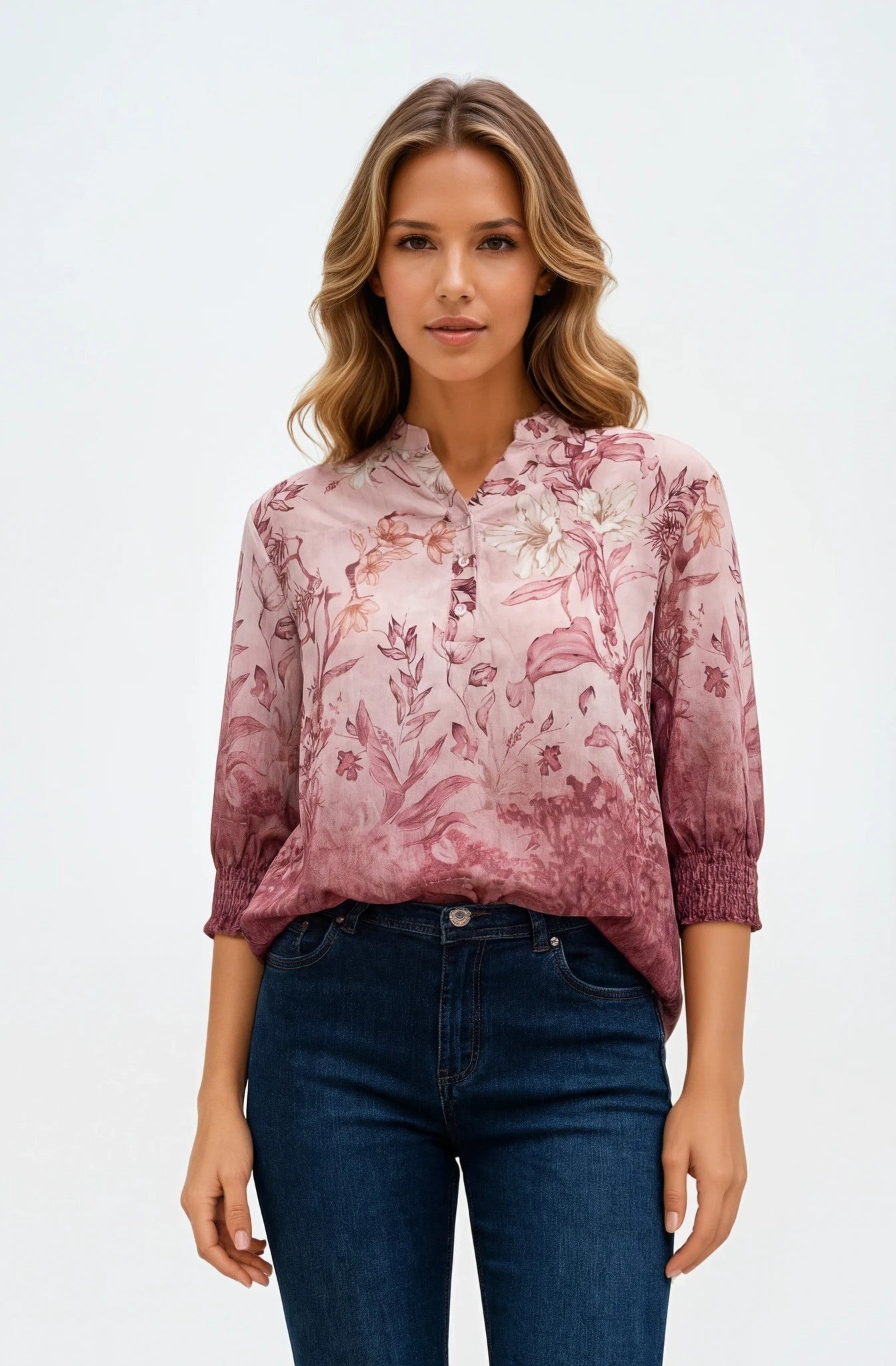 MOONDUST Moondust Bella Blouse | Floral Blouse BLOUSE/SHIRT 303 ROSE