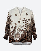 MOONDUST Moondust Bella Blouse | Floral Blouse BLOUSE/SHIRT 129 CHOCOLATE