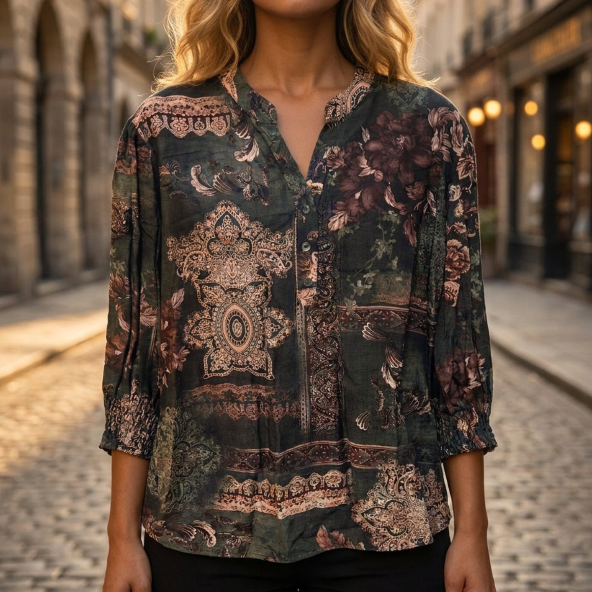 MOONDUST Moondust Bella Garden Blouse | Printed Blouse BLOUSE/SHIRT 645 SALVIE