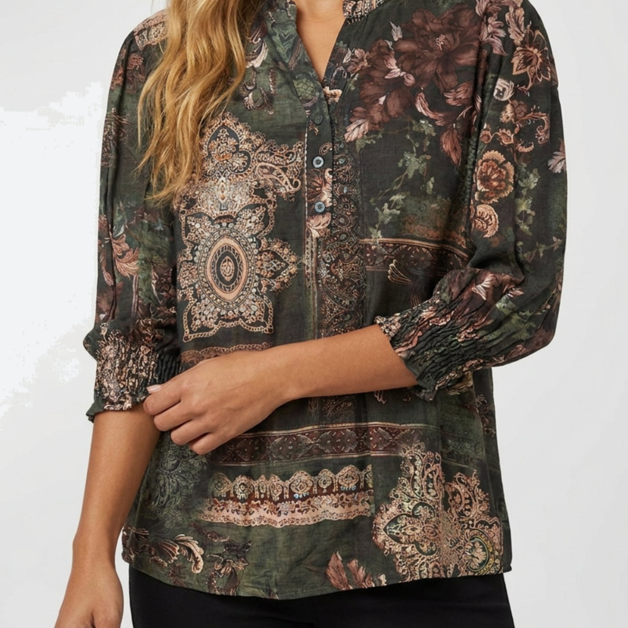 MOONDUST Moondust Bella Garden Blouse | Printed Blouse BLOUSE/SHIRT 645 SALVIE