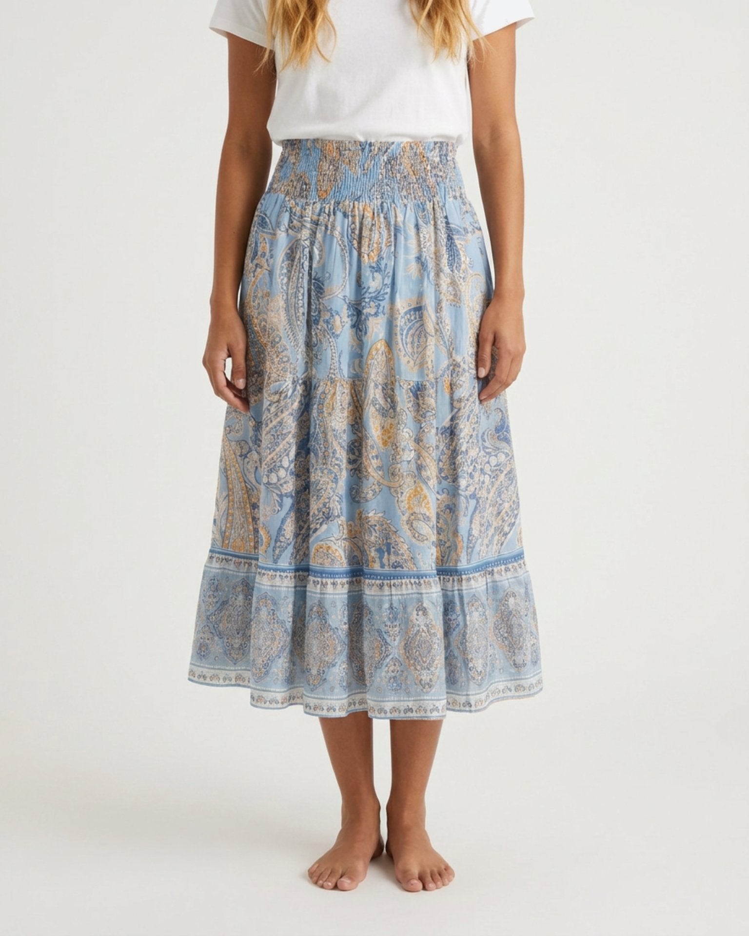MOONDUST Moondust Bella Small Paisley Blouse | Paisley Blouse SHORTS/SKIRT 107 SOFT BLUE