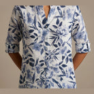 MOONDUST Moondust Big Flower Gage Blouse | Floral Blouse BLOUSE/SHIRT 10 WHITE