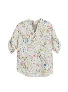 MOONDUST Moondust Big Flower Gage Blouse | Floral Blouse BLOUSE/SHIRT 10 WHITE