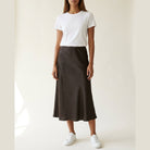 MOONDUST Moondust Bye Skirt | Satin Skirt SHORTS/SKIRT 129 CHOCOLATE