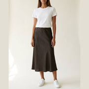 MOONDUST Moondust Bye Skirt | Satin Skirt SHORTS/SKIRT 129 CHOCOLATE