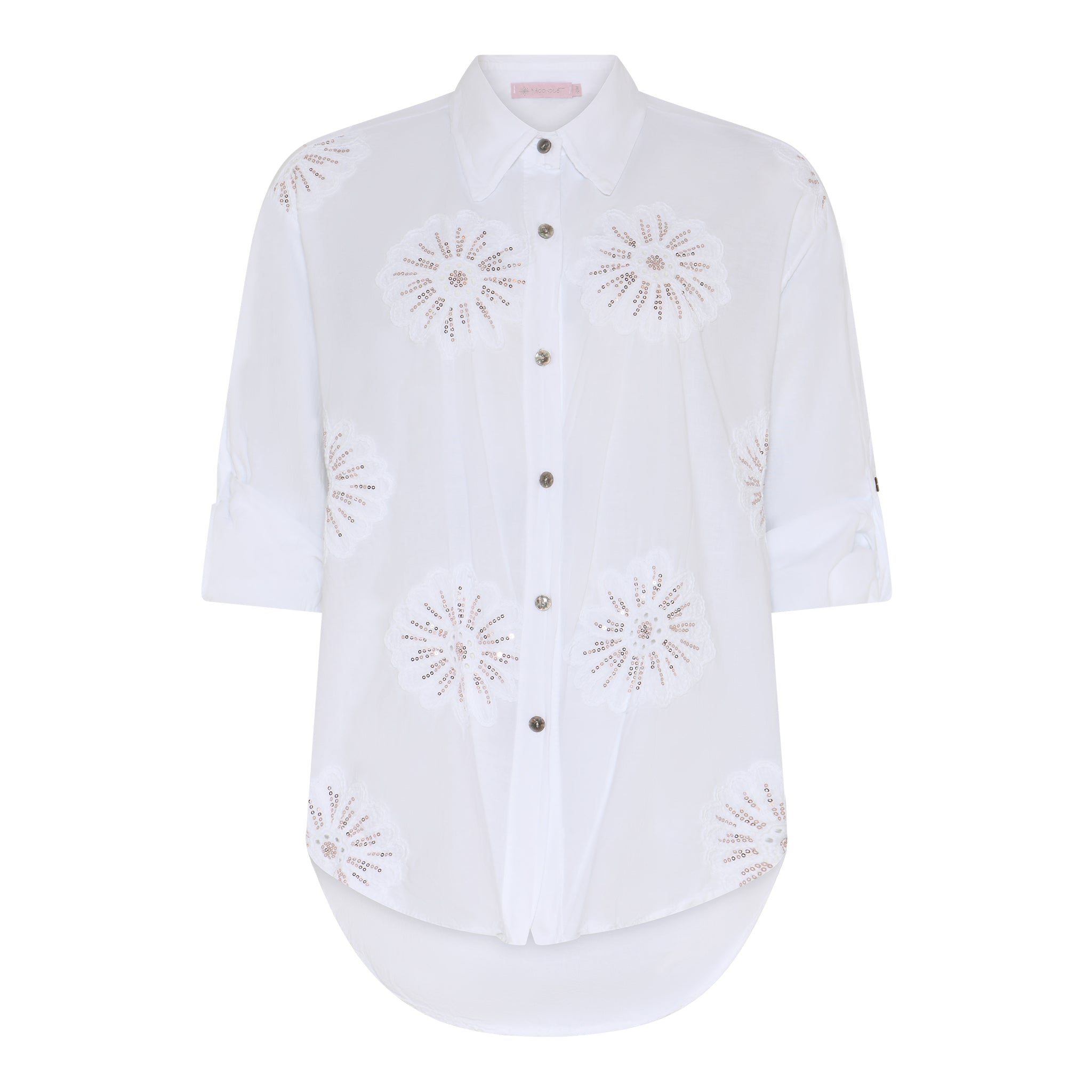 MOONDUST Moondust Flower Paisley Shirt | Embroidered Shirt BLOUSE/SHIRT 10 WHITE