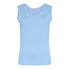 MOONDUST Moondust Lace Rib Top | Ribbed Tank Top with Lace TOP/T-SHIRT 107 SOFT BLUE