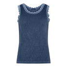 MOONDUST Moondust Lace Rib Top | Ribbed Tank Top with Lace TOP/T-SHIRT 108 JEANS BLUE