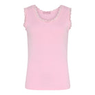MOONDUST Moondust Lace Rib Top | Ribbed Tank Top with Lace TOP/T-SHIRT 303 ROSE