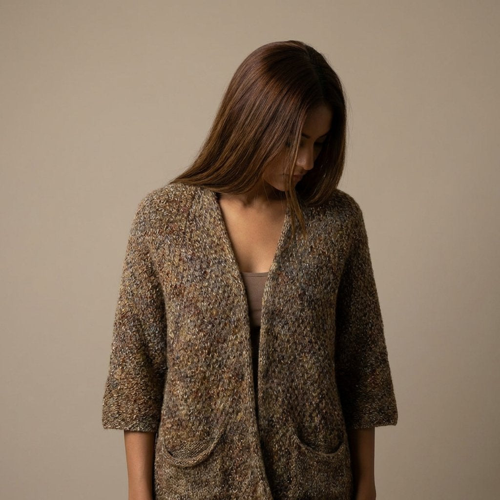 MOONDUST Moondust Pail Knit Cardigan | Soft Open Knit Cardigan KNITWEAR 129 CHOCOLATE