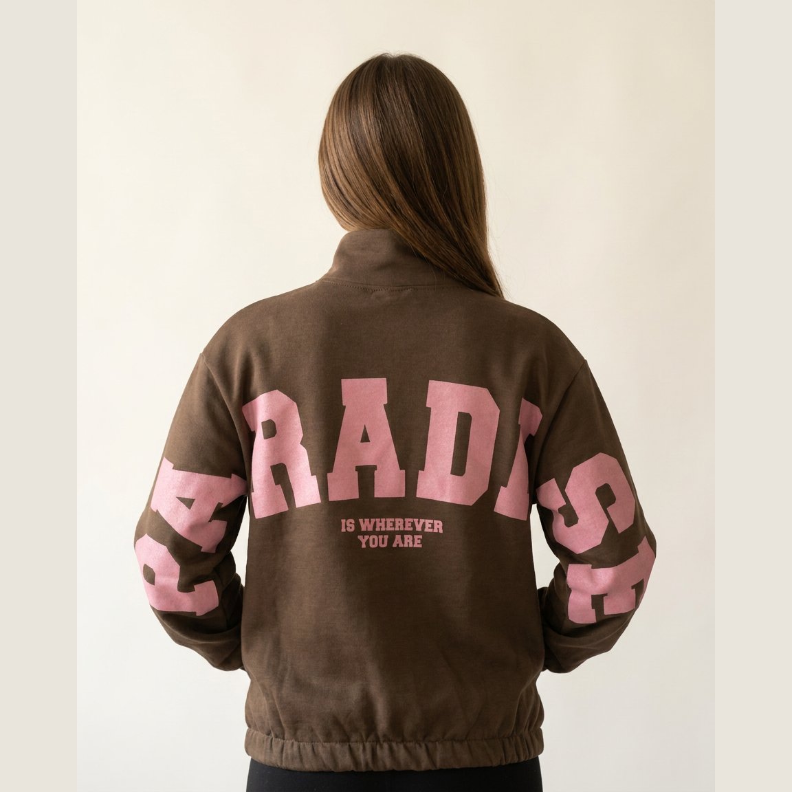 MOONDUST Moondust Paradise Sweat | Zip Front Relaxed Sweatshirt BLOUSE/SHIRT 129 CHOCOLATE