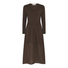 MOONDUST Moondust RIB S/SL Dress | Ribbed Dress DRESS/JUMPSUIT 129 CHOCOLATE