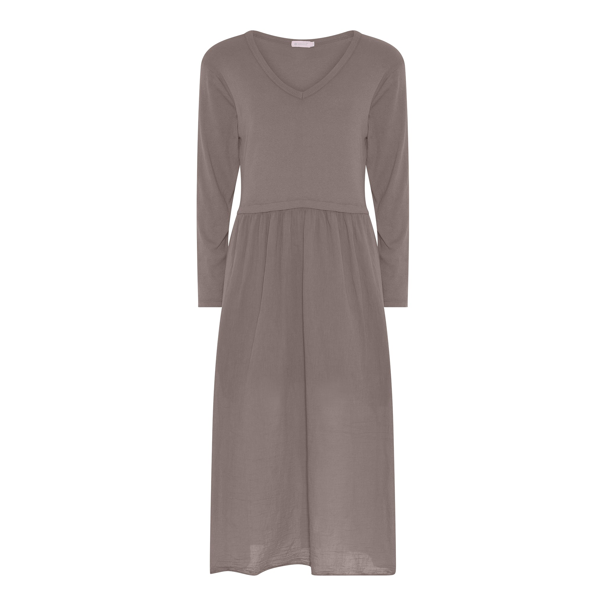 MOONDUST Moondust RIB S/SL Dress | Ribbed Dress DRESS/JUMPSUIT 136 FANGO