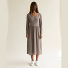 MOONDUST Moondust RIB S/SL Dress | Ribbed Dress DRESS/JUMPSUIT 136 FANGO