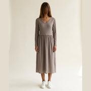 MOONDUST Moondust RIB S/SL Dress | Ribbed Dress DRESS/JUMPSUIT 136 FANGO