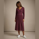 MOONDUST Moondust RIB S/SL Dress | Ribbed Dress DRESS/JUMPSUIT 400 BORDEAUX