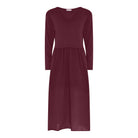 MOONDUST Moondust RIB S/SL Dress | Ribbed Dress DRESS/JUMPSUIT 400 BORDEAUX