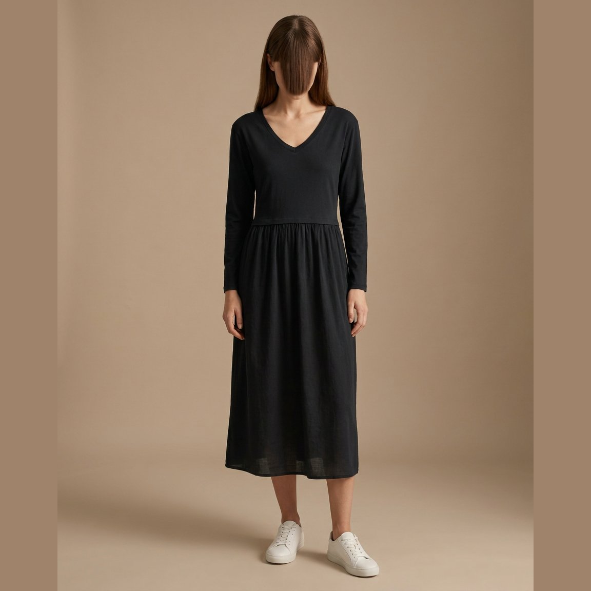 MOONDUST Moondust RIB S/SL Dress | Ribbed Dress DRESS/JUMPSUIT 80 BLACK