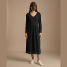 MOONDUST Moondust RIB S/SL Dress | Ribbed Dress DRESS/JUMPSUIT 80 BLACK