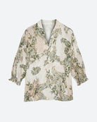 MOONDUST Moondust Rose Crepe Shirt | Feminine Floral Crepe Blouse BLOUSE/SHIRT 267 MOSS GREEN