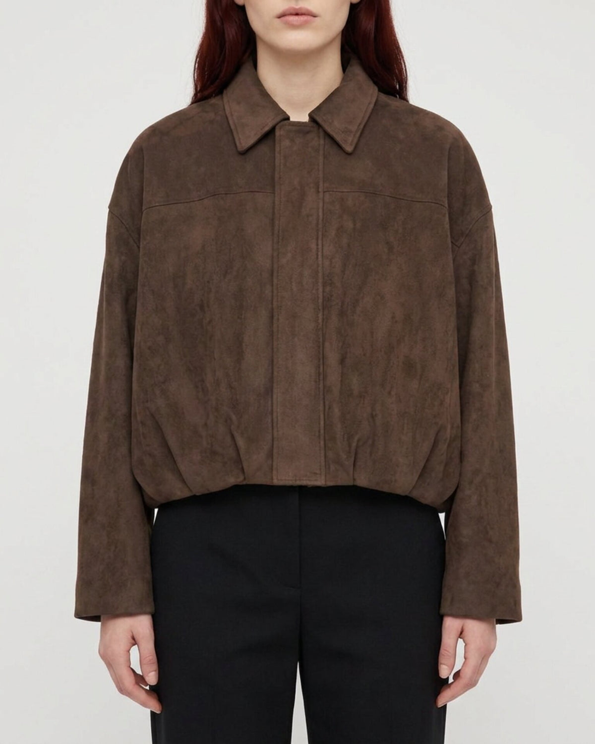 MOONDUST Moondust Suede Bumper Jacket | Modern Suede Look Jacket OUTERWEAR 129 CHOCOLATE