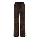 MOONDUST Moondust Wide Paisley Satin Pant | Satin Pants PANTS 129 CHOCOLATE