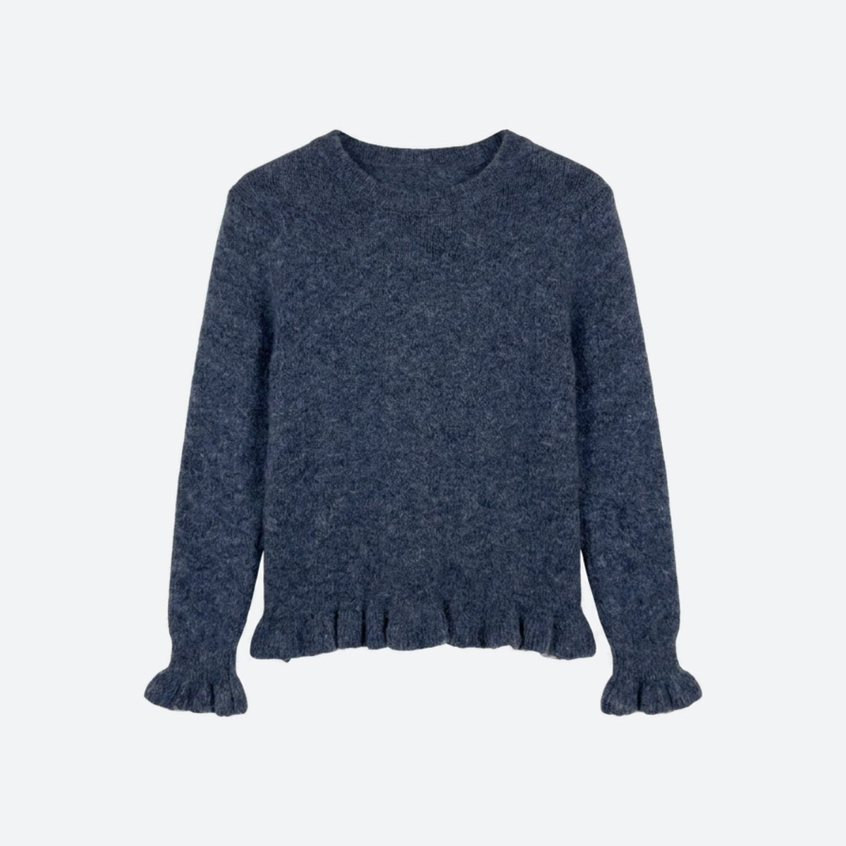 MOONDUST NEW FRILL CARDIGAN KNITWEAR 108 JEANS BLUE