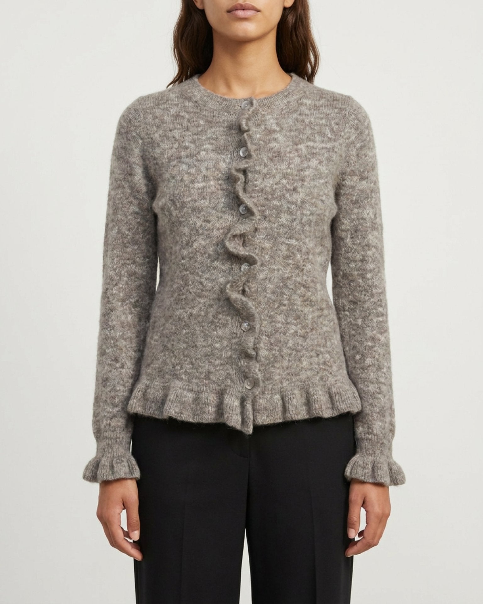 MOONDUST NEW FRILL CARDIGAN KNITWEAR 136 FANGO