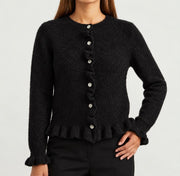 MOONDUST NEW FRILL CARDIGAN KNITWEAR 80 BLACK