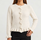 MOONDUST NEW FRILL CARDIGAN KNITWEAR 20 OFF WHITE
