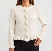 MOONDUST NEW FRILL CARDIGAN KNITWEAR 20 OFF WHITE