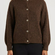 MOONDUST NICE MOHAIR BASIC CARDIGAN KNITWEAR 129 CHOCOLATE