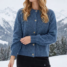 MOONDUST NICE MOHAIR BASIC CARDIGAN KNITWEAR 108 JEANS BLUE