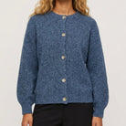 MOONDUST NICE MOHAIR BASIC CARDIGAN KNITWEAR 108 JEANS BLUE