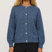 MOONDUST NICE MOHAIR BASIC CARDIGAN KNITWEAR 108 JEANS BLUE
